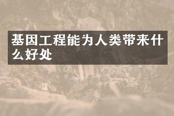基因工程能为人类带来什么好处