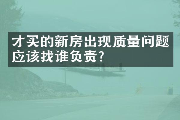 才买的新房出现质量问题应该找谁负责？