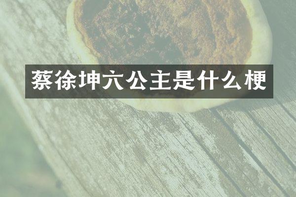 蔡徐坤六公主是什么梗