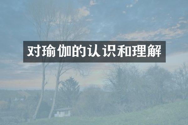 对瑜伽的认识和理解