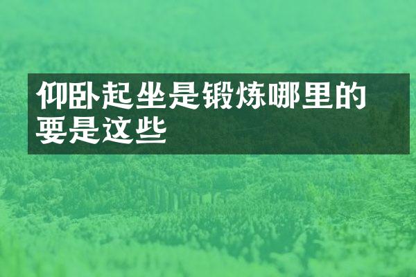 仰卧起坐是锻炼哪里的 主要是这些