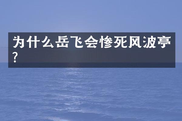 为什么岳飞会惨死风波亭?