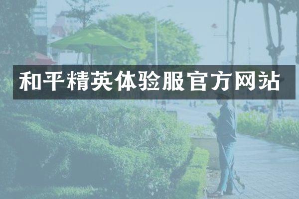 和平精英体验服官方网站
