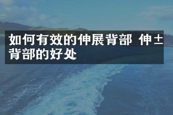 如何有效的伸展背部 伸展背部的好处