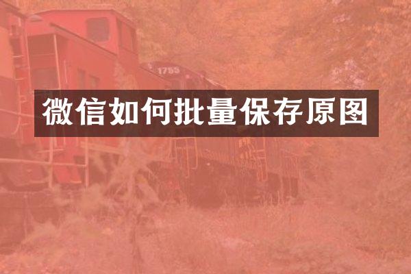 微信如何批量保存原图