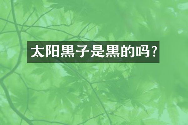 太阳黑子是黑的吗?