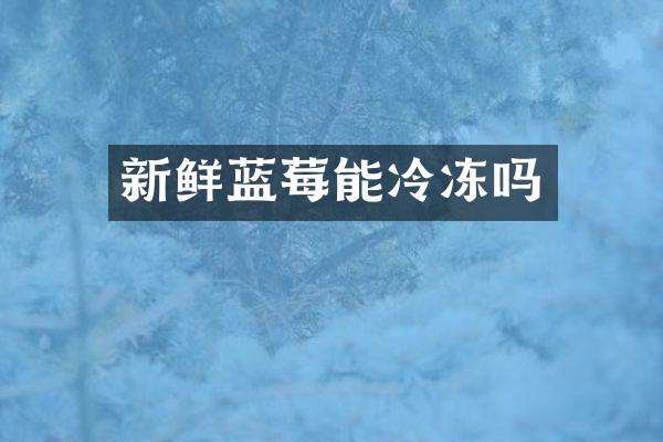新鲜蓝莓能冷冻吗