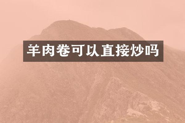 羊肉卷可以直接炒吗