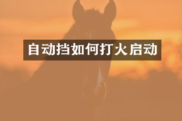 自动挡如何打火启动