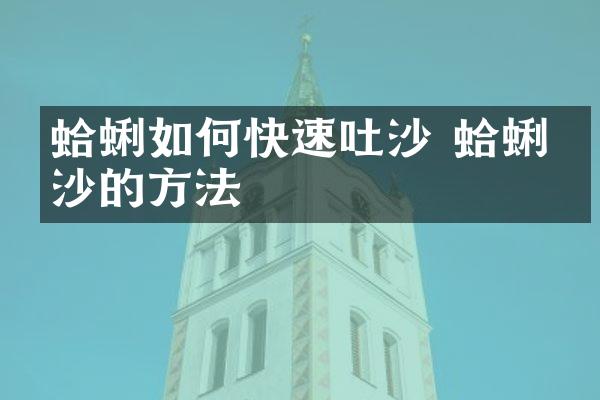 蛤蜊如何快速吐沙 蛤蜊吐沙的方法