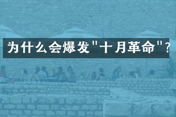 为什么会爆发"十月革命"?