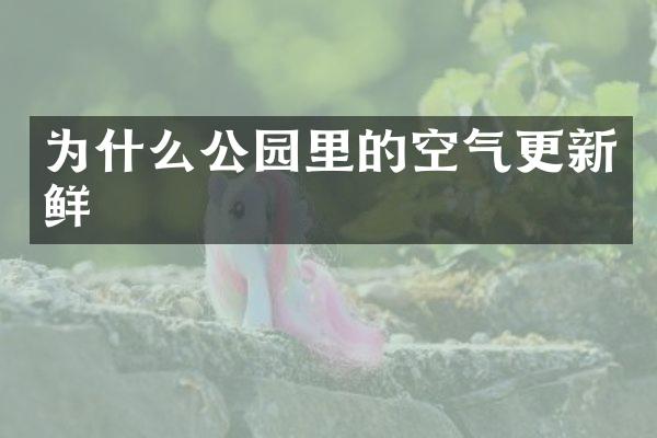 为什么公园里的空气更新鲜