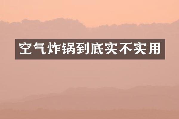 空气炸锅到底实不实用