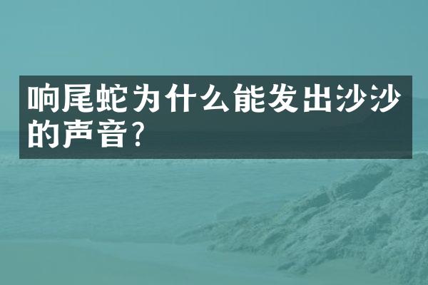 响尾蛇为什么能发出沙沙的声音？