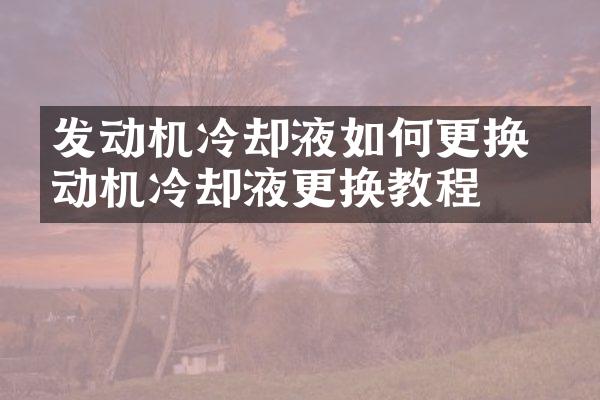 发动机冷却液如何更换 发动机冷却液更换教程