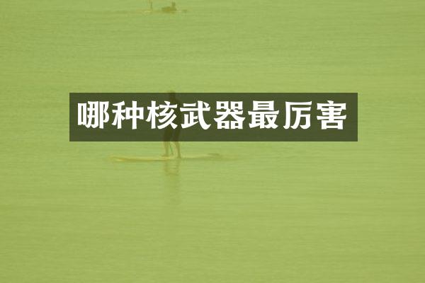 哪种核武器最厉害