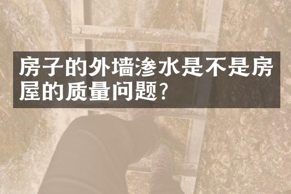 房子的外墙渗水是不是房屋的质量问题?