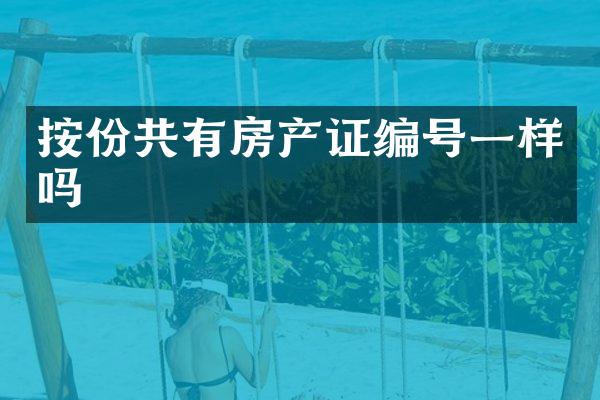 按份共有房产证编号一样吗