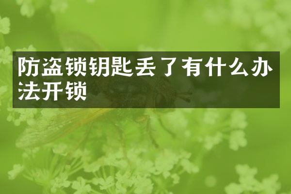 防盗锁钥匙丢了有什么办法开锁