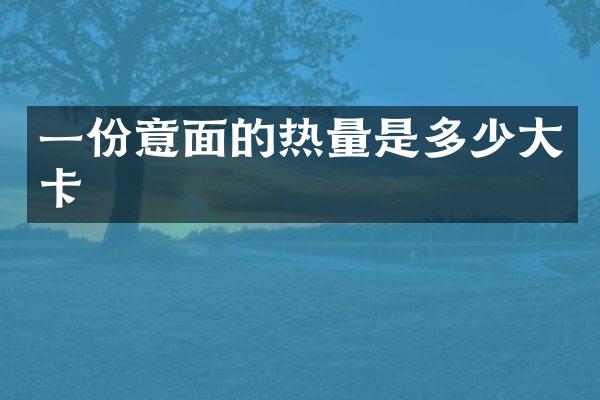 一份意面的热量是多少大卡