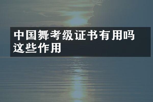 中国舞考级证书有用吗 有这些作用