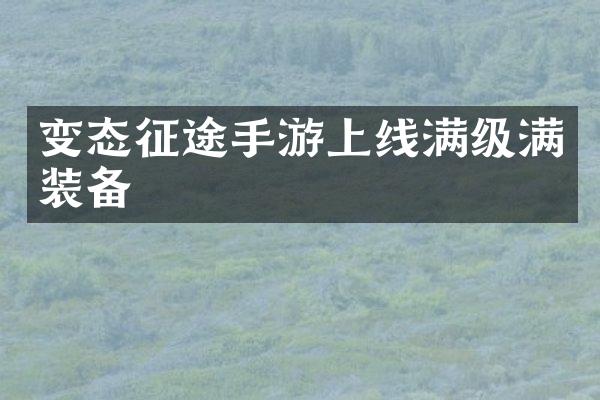 变态征途手游上线满级满装备