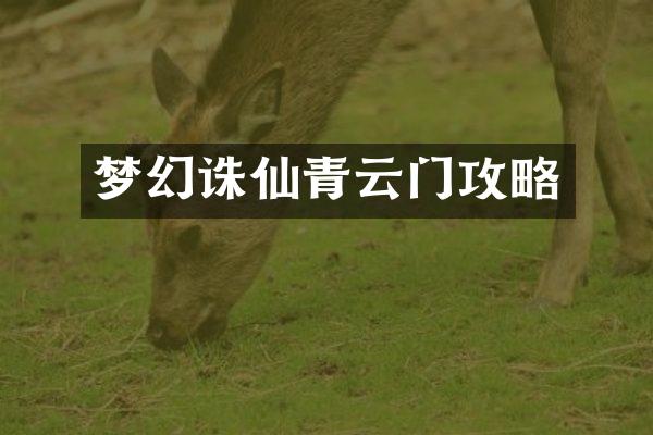 梦幻诛仙青云门攻略