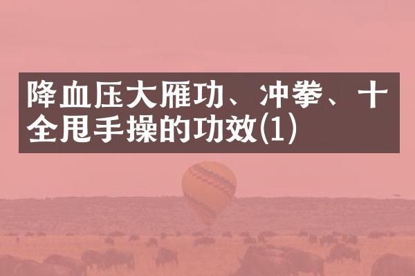 降血压大雁功、冲拳、十全甩手操的功效(1)