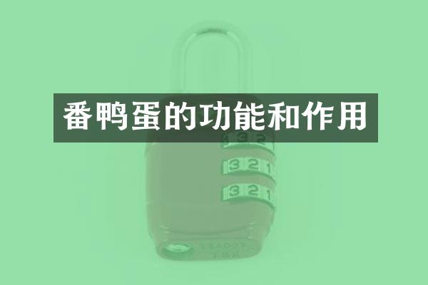 番鸭蛋的功能和作用