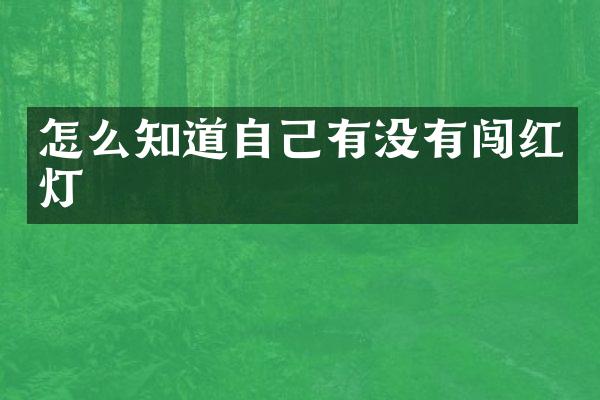 怎么知道自己有没有闯红灯