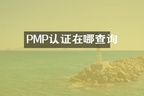 PMP认证在哪查询