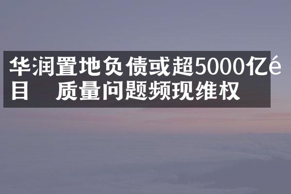 华润置地负债或超5000亿项目　质量问题频现维权