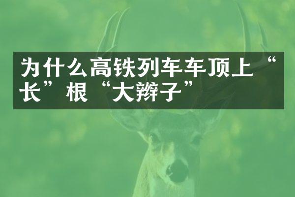 为什么高铁列车车顶上“长”根“大辫子”