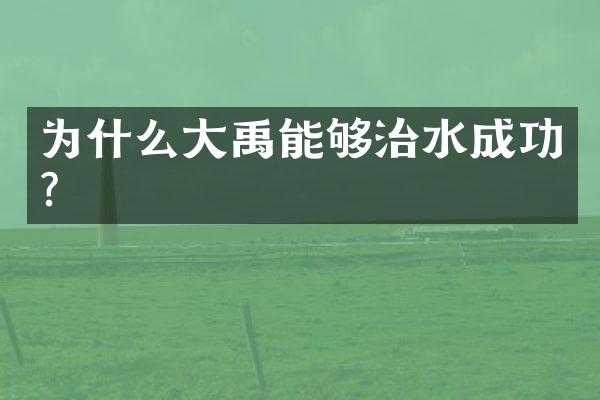 为什么大禹能够治水成功?