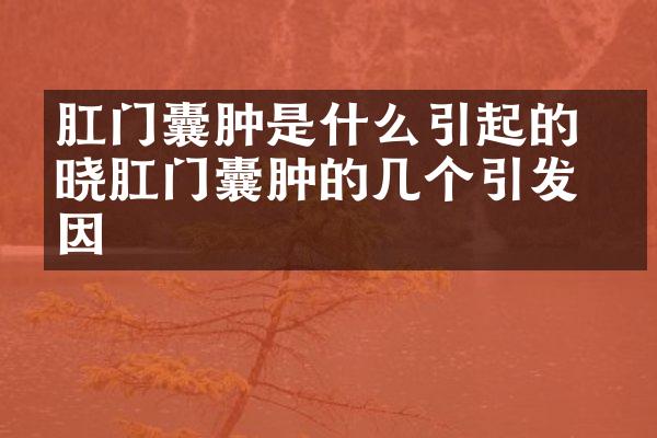 肛门囊肿是什么引起的 揭晓肛门囊肿的几个引发原因