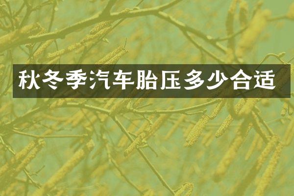 秋冬季汽车胎压多少合适