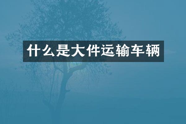 什么是大件运输车辆