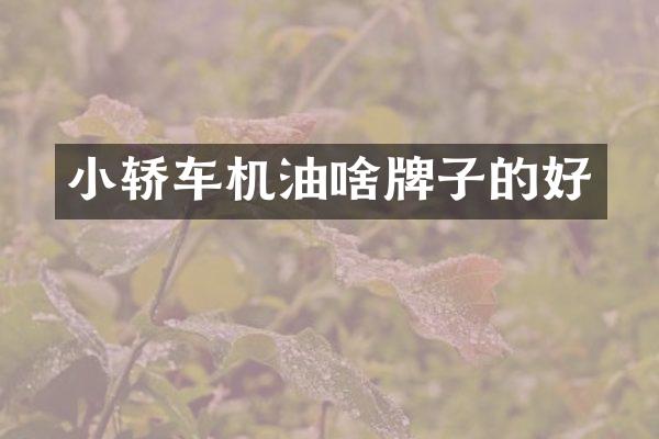 小轿车机油啥牌子的好