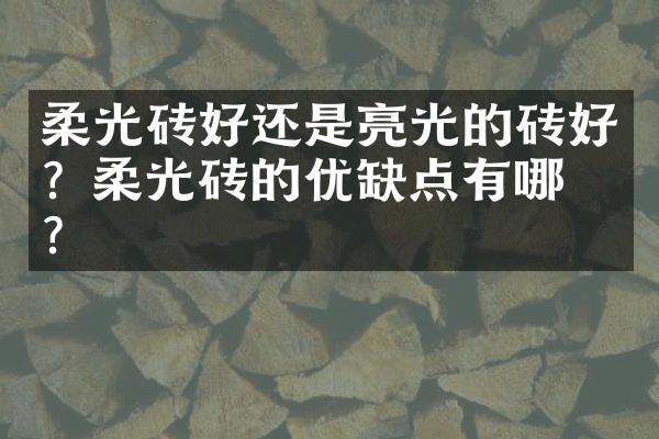 柔光砖好还是亮光的砖好？柔光砖的优缺点有哪些？