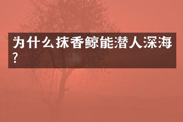 为什么抹香鲸能潜人深海？