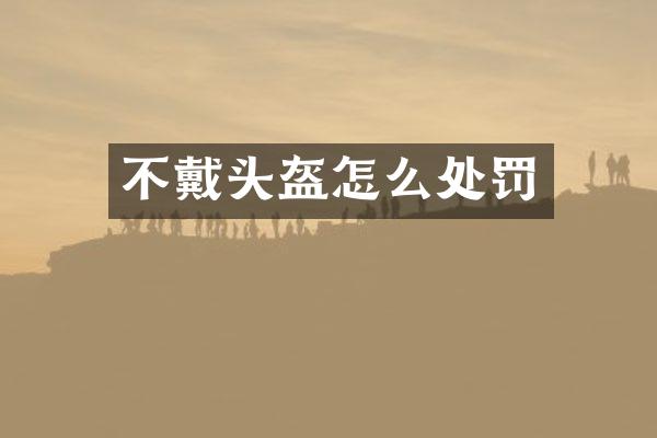 不戴头盔怎么处罚