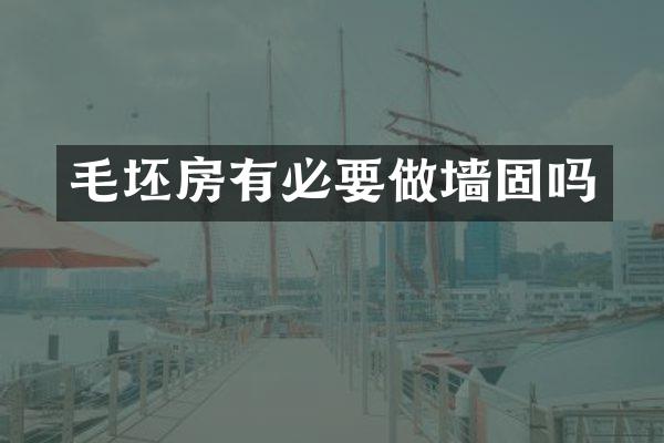 毛坯房有必要做墙固吗
