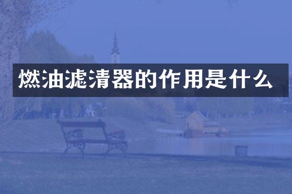 燃油滤清器的作用是什么