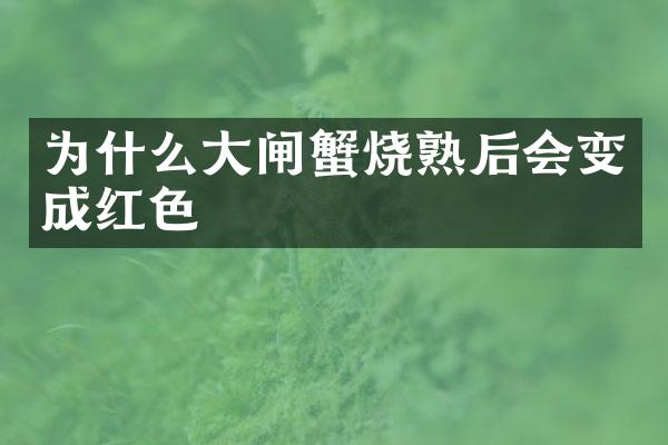 为什么大闸蟹烧熟后会变成红色