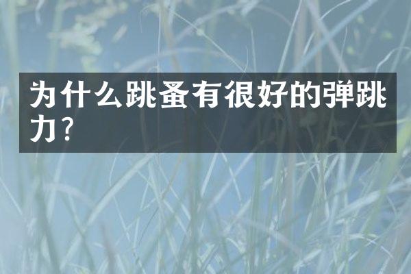 为什么跳蚤有很好的弹跳力?