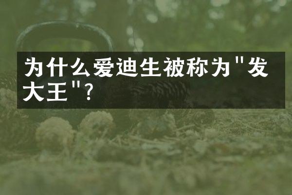 为什么爱迪生被称为"发明大王"?