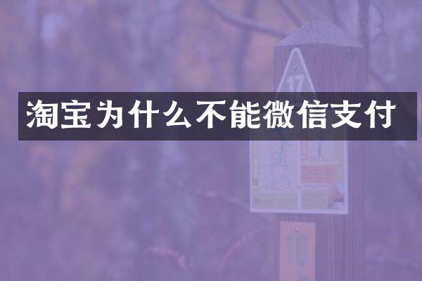 淘宝为什么不能微信支付