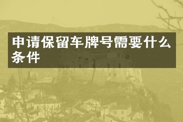 申请保留车牌号需要什么条件