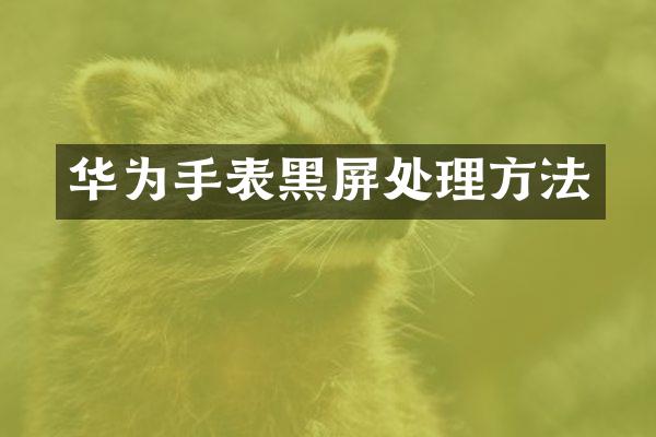 华为手表黑屏处理方法