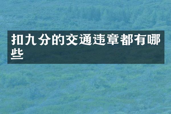 扣九分的交通违章都有哪些